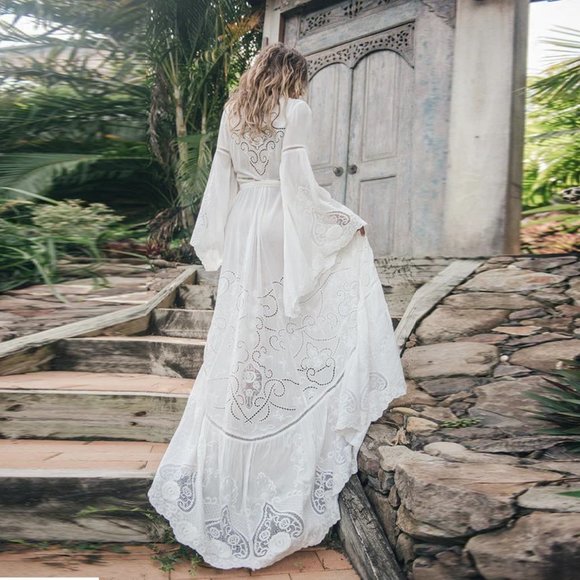 Spell Ivory Embroidered Beach Robe - Picture 8 of 16